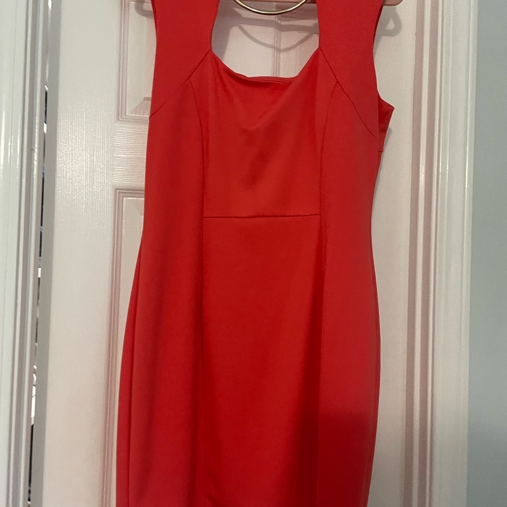 Orange Statement Sleeveless Dress Jennifer Lopez Size 10